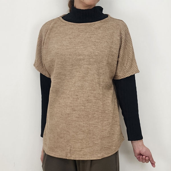 ウール混レイヤードチュニック