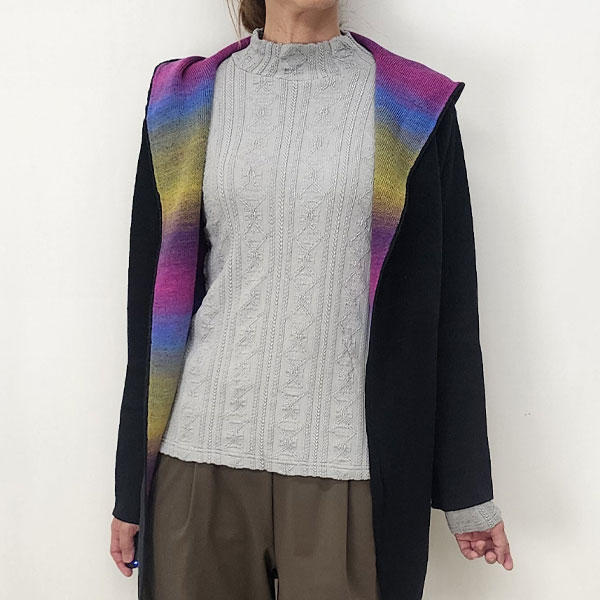 かすり調フード付きロングCD